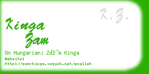 kinga zam business card